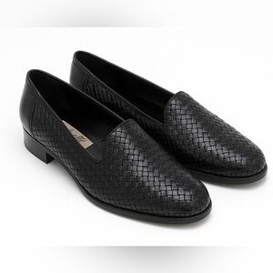 AMALFI Black Woven Leather Loafers | Size 9
